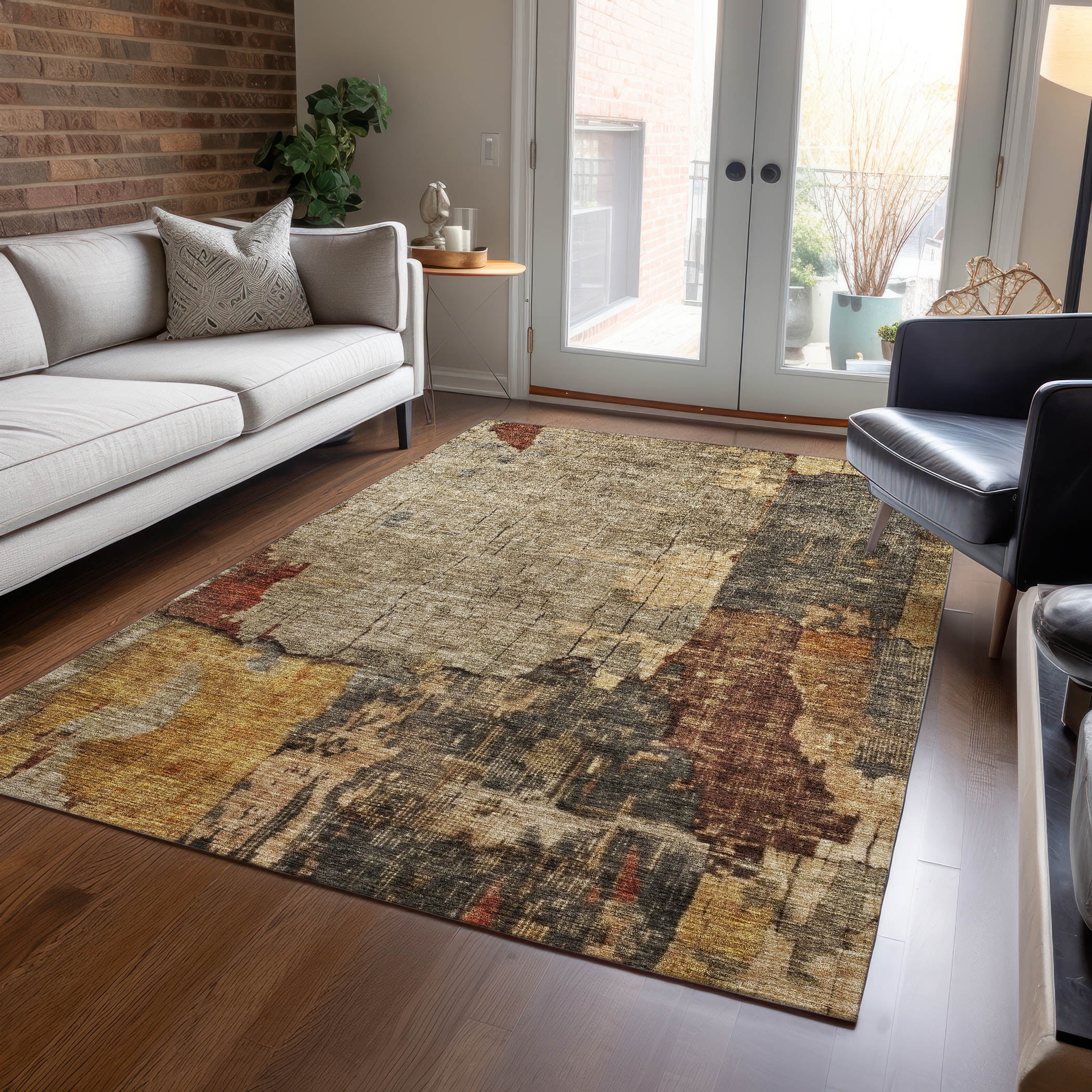 Addison Rugs Chantille Indoor/Outdoor Transitional Abstract Khaki ...