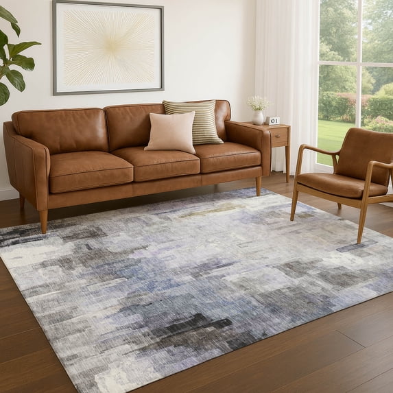 Addison Rugs Chantille Indoor/Outdoor Transitional Abstract Lavender Machine Washable Rectangle Rug, 3' x 5'