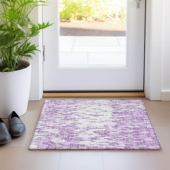 Addison Rugs Chantille Indoor/Outdoor Transitional Abstract Lavender Washable Rectangle Rug, 1'8" x 2'6"