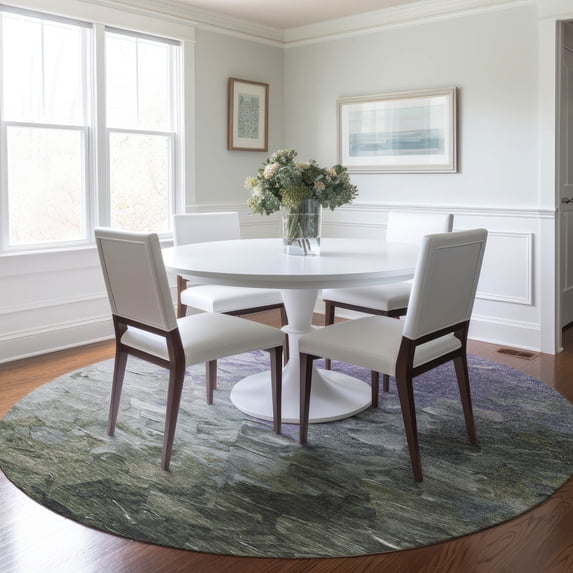 Addison Rugs Chantille Indoor/Outdoor Transitional Abstract Lavender Washable Round Rug, 8' x 8'