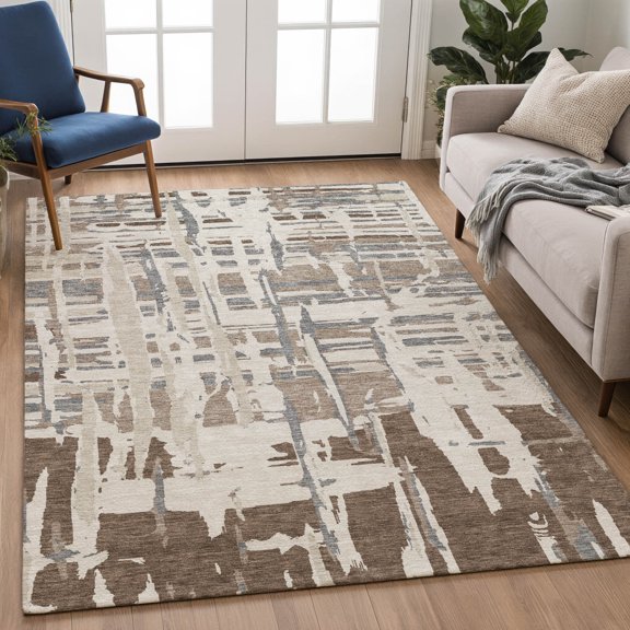 Addison Rugs Chantille Indoor/Outdoor Transitional Abstract Linen Machine Washable Rectangle Rug, 3' x 5'