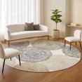 thumbnail image 1 of Addison Rugs Chantille Indoor/Outdoor Transitional Abstract Linen Machine Washable Round Rug, 8' x 8', 1 of 8