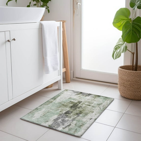 Addison Rugs Chantille Indoor/Outdoor Transitional Abstract Mint Washable Rectangle Rug, 1'8" x 2'6"