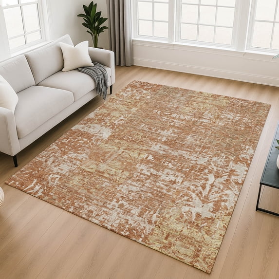 Addison Rugs Chantille Indoor/Outdoor Transitional Abstract Paprika Machine Washable Rectangle Rug, 3' x 5'