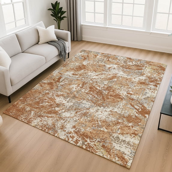 Addison Rugs Chantille Indoor/Outdoor Transitional Abstract Paprika Machine Washable Rectangle Rug, 8' x 10'