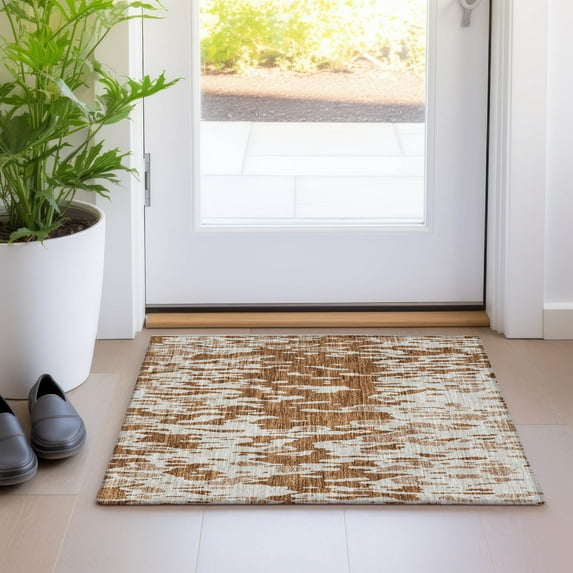 Addison Rugs Chantille Indoor/Outdoor Transitional Abstract Paprika Washable Rectangle Rug, 1'8" x 2'6"
