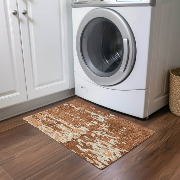 Addison Rugs Chantille Indoor/Outdoor Transitional Abstract Paprika Washable Rectangle Rug, 1'8" x 2'6"
