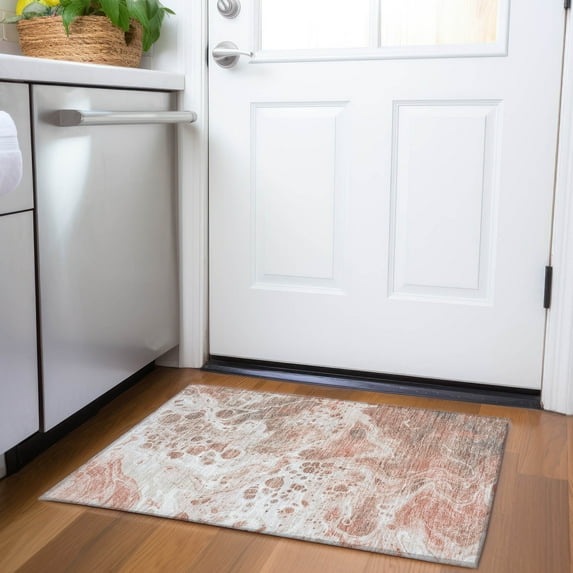 Addison Rugs Chantille Indoor/Outdoor Transitional Abstract Paprika Washable Rectangle Rug, 1'8" x 2'6"