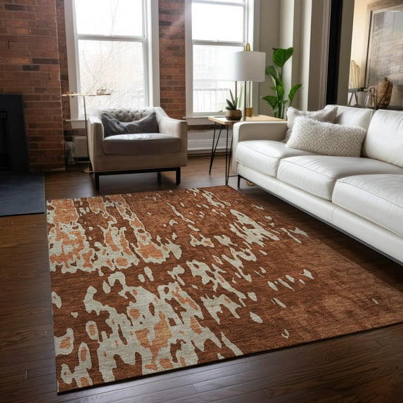 Addison Rugs Chantille Indoor/Outdoor Transitional Abstract Paprika Washable Rectangle Rug, 2'6" x 3'10"