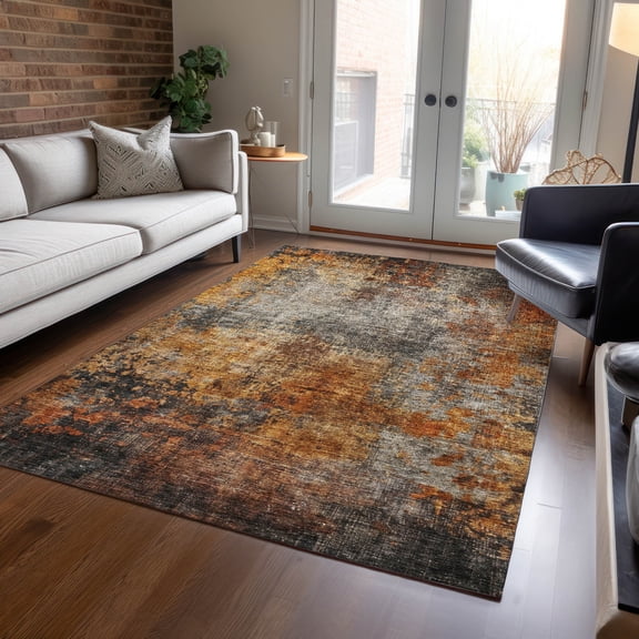 Addison Rugs Chantille Indoor/Outdoor Transitional Abstract Paprika Washable Rectangle Rug, 3' x 5'