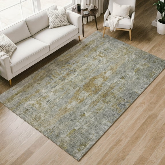 Addison Rugs Chantille Indoor/Outdoor Transitional Abstract Pewter Machine Washable Rectangle Rug, 3' x 5'
