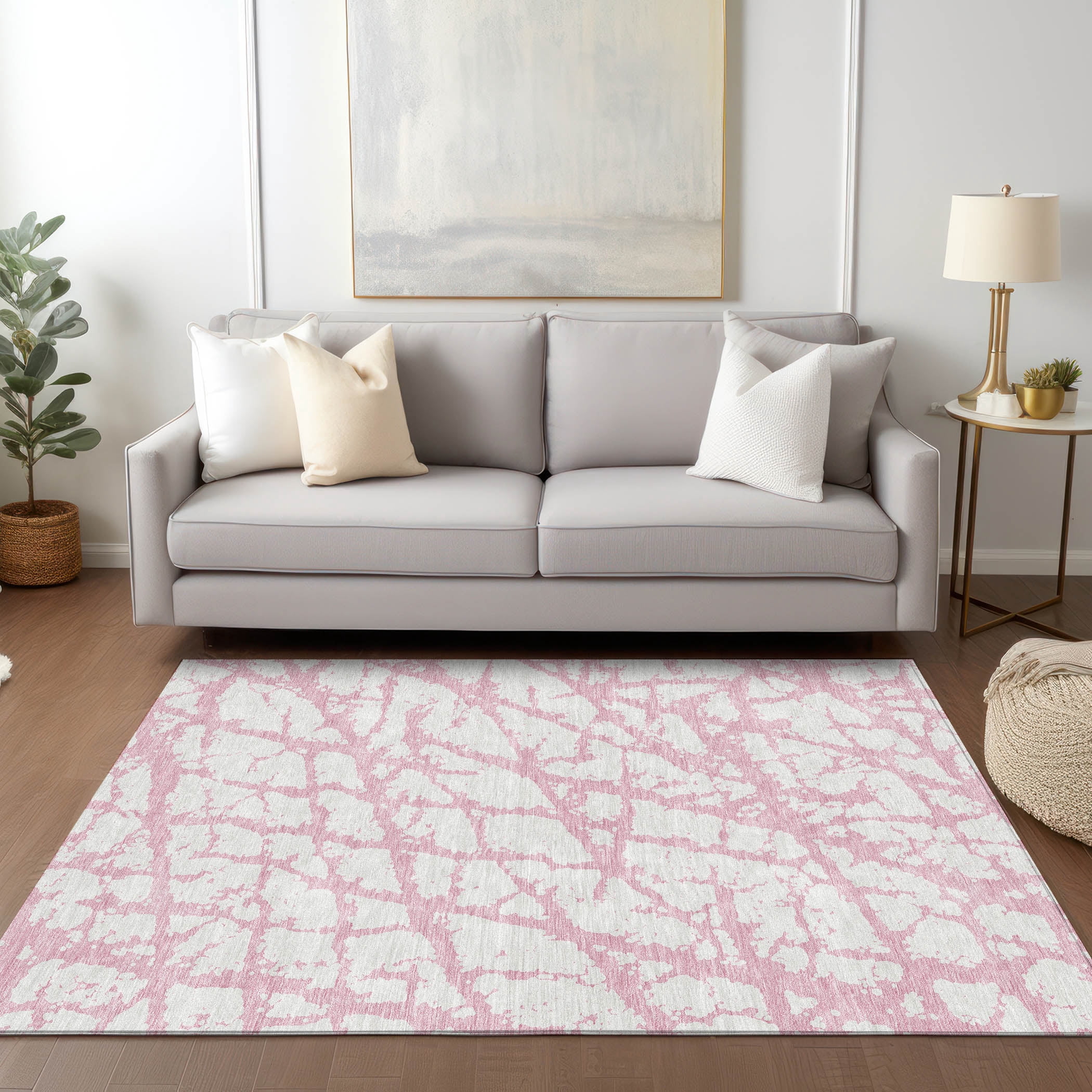 Addison Rugs Chantille Indoor/Outdoor Transitional Abstract Pink ...