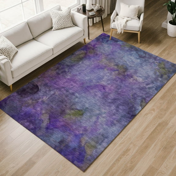 Addison Rugs Chantille Indoor/Outdoor Transitional Abstract Purple Machine Washable Rectangle Rug, 10' x 14'