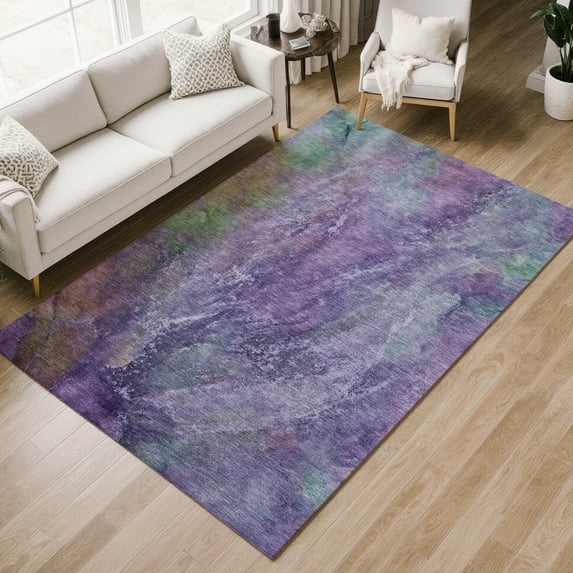 Addison Rugs Chantille Indoor/Outdoor Transitional Abstract Purple Machine Washable Rectangle Rug, 9' x 12'