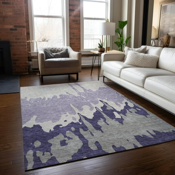 Addison Rugs Chantille Indoor/Outdoor Transitional Abstract Purple Washable Rectangle Rug, 3' x 5'