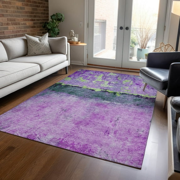Addison Rugs Chantille Indoor/Outdoor Transitional Abstract Purple Washable Rectangle Rug, 9' x 12'