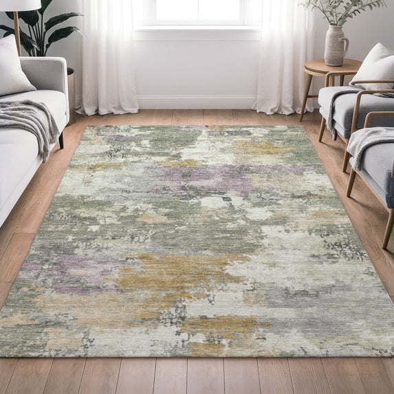 Addison Rugs Chantille Indoor/Outdoor Transitional Abstract Sage Machine Washable Rectangle Rug, 9' x 12'