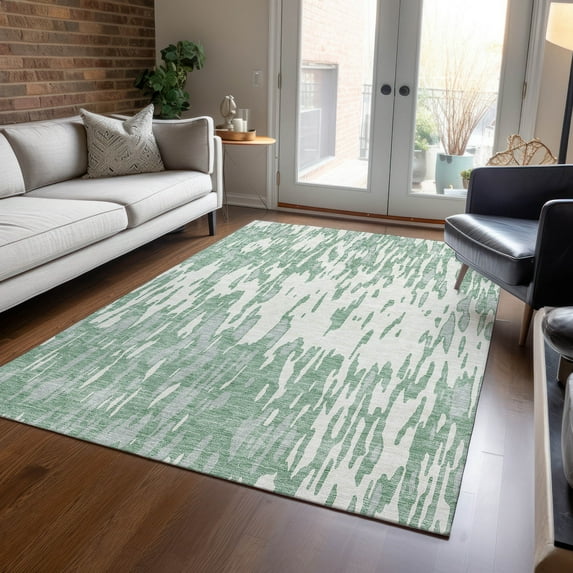 Addison Rugs Chantille Indoor/Outdoor Transitional Abstract Sage Washable Rectangle Rug, 10' x 14'