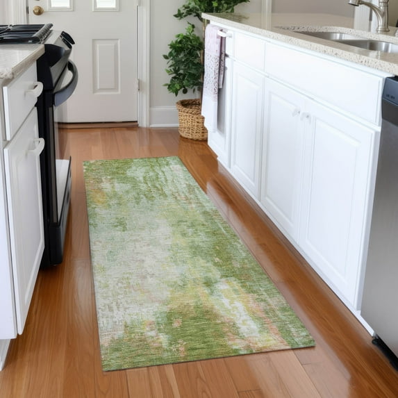 Addison Rugs Chantille Indoor/Outdoor Transitional Abstract Sage Washable Runner Rug, 2'3" x 7'6"