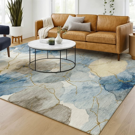 Addison Rugs Chantille Indoor/Outdoor Transitional Abstract Sky Machine Washable Rectangle Rug, 9' x 12'