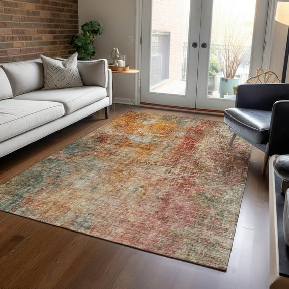 Addison Rugs Chantille Indoor/Outdoor Transitional Abstract Tan Washable Rectangle Rug, 10' x 14'