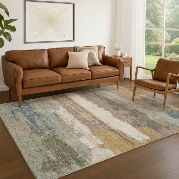Addison Rugs Chantille Indoor/Outdoor Transitional Abstract Taupe Machine Washable Rectangle Rug, 8' x 10'