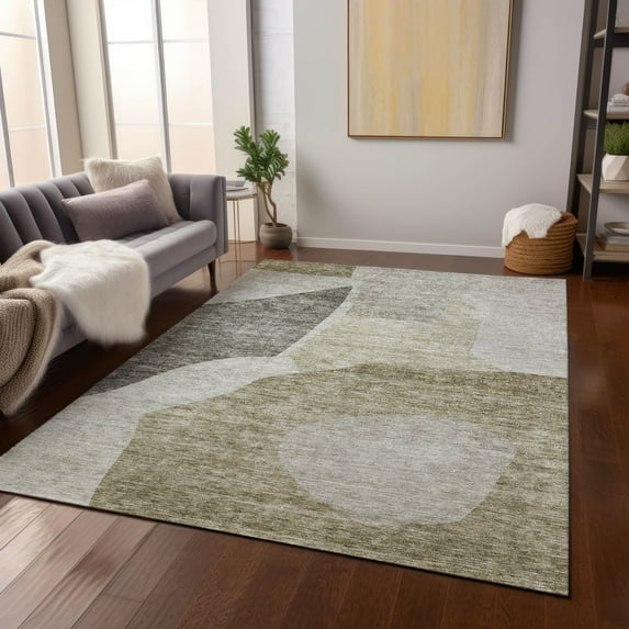 Addison Rugs Chantille Indoor/Outdoor Transitional Abstract Taupe Washable Rectangle Rug, 10' x 14'