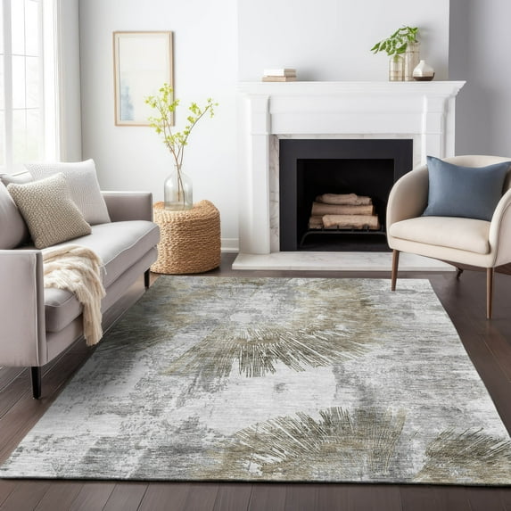 Addison Rugs Chantille Indoor/Outdoor Transitional Abstract Taupe Washable Rectangle Rug, 3' x 5'