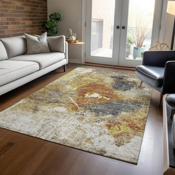 Addison Rugs Chantille Indoor/Outdoor Transitional Abstract Taupe Washable Rectangle Rug, 3' x 5'
