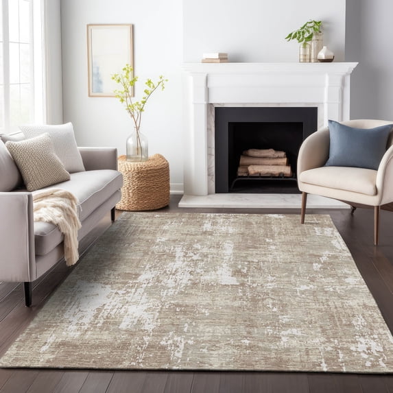 Addison Rugs Chantille Indoor/Outdoor Transitional Abstract Taupe Washable Rectangle Rug, 8' x 10'