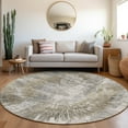 thumbnail image 1 of Addison Rugs Chantille Indoor/Outdoor Transitional Abstract Taupe Washable Round Rug, 8' x 8', 1 of 6