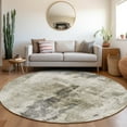 thumbnail image 1 of Addison Rugs Chantille Indoor/Outdoor Transitional Abstract Taupe Washable Round Rug, 8' x 8', 1 of 6