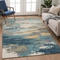 thumbnail image 1 of Addison Rugs Chantille Indoor/Outdoor Transitional Abstract Teal Machine Washable Rectangle Rug, 3' x 5', 1 of 8