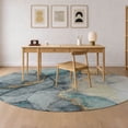 thumbnail image 1 of Addison Rugs Chantille Indoor/Outdoor Transitional Abstract Teal Machine Washable Round Rug, 8' x 8', 1 of 7