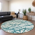 thumbnail image 1 of Addison Rugs Chantille Indoor/Outdoor Transitional Abstract Teal Washable Round Rug, 8' x 8', 1 of 6