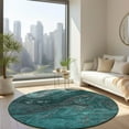 thumbnail image 1 of Addison Rugs Chantille Indoor/Outdoor Transitional Abstract Teal Washable Round Rug, 8' x 8', 1 of 6