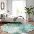 thumbnail image 1 of Addison Rugs Chantille Indoor/Outdoor Transitional Abstract Teal Washable Round Rug, 8' x 8', 1 of 6