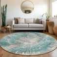 thumbnail image 1 of Addison Rugs Chantille Indoor/Outdoor Transitional Abstract Teal Washable Round Rug, 8' x 8', 1 of 6