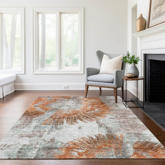 Addison Rugs Chantille Indoor/Outdoor Transitional Abstract Terracotta Washable Rectangle Rug, 10' x 14'