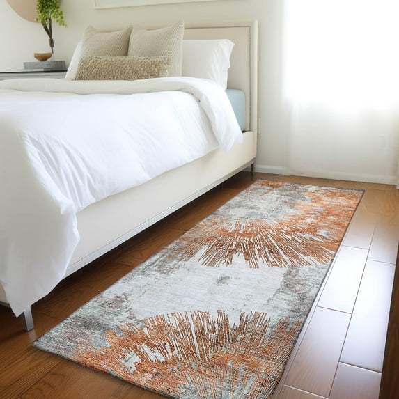 Addison Rugs Chantille Indoor/Outdoor Transitional Abstract Terracotta Washable Runner Rug, 2'3" x 7'6"