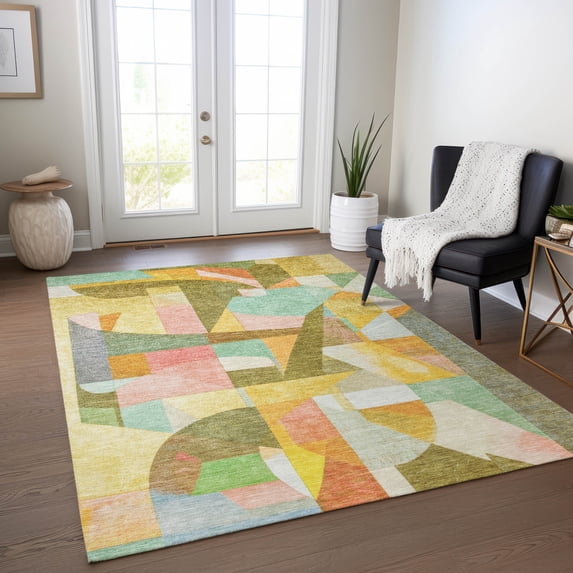 Addison Rugs Chantille Indoor/Outdoor Transitional Abstract Wheat Machine Washable Rectangle Rug, 3' x 5'