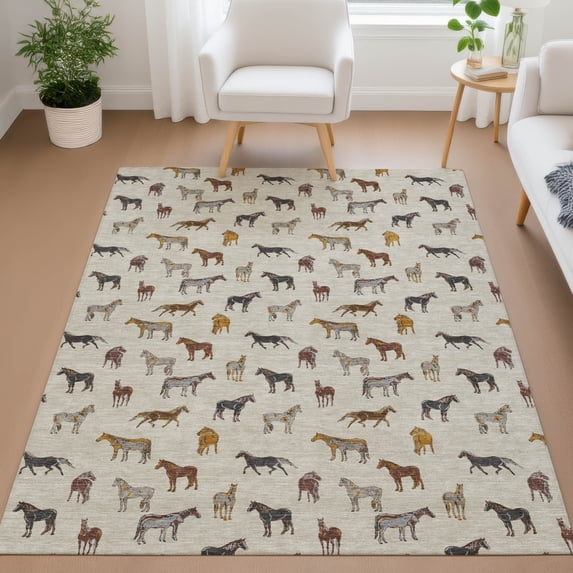 Addison Rugs Chantille Indoor/Outdoor Transitional Animal Beige Machine Washable Rectangle Rug, 10' x 14'