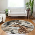 thumbnail image 1 of Addison Rugs Chantille Indoor/Outdoor Transitional Animal Beige Washable Round Rug, 8' x 8', 1 of 6