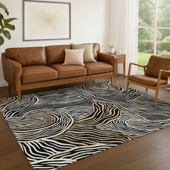Addison Rugs Chantille Indoor/Outdoor Transitional Animal Black Machine Washable Rectangle Rug, 10' x 14'