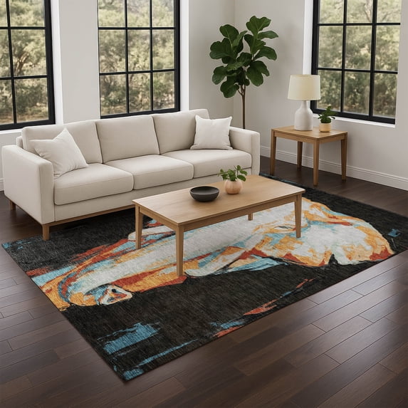 Addison Rugs Chantille Indoor/Outdoor Transitional Animal Black Machine Washable Rectangle Rug, 10' x 14'