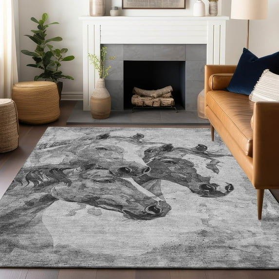 Addison Rugs Chantille Indoor/Outdoor Transitional Animal Gray Washable Rectangle Rug, 2'6" x 3'10"