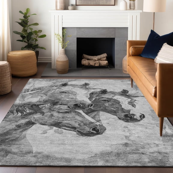 Addison Rugs Chantille Indoor/Outdoor Transitional Animal Gray Washable Rectangle Rug, 3' x 5'