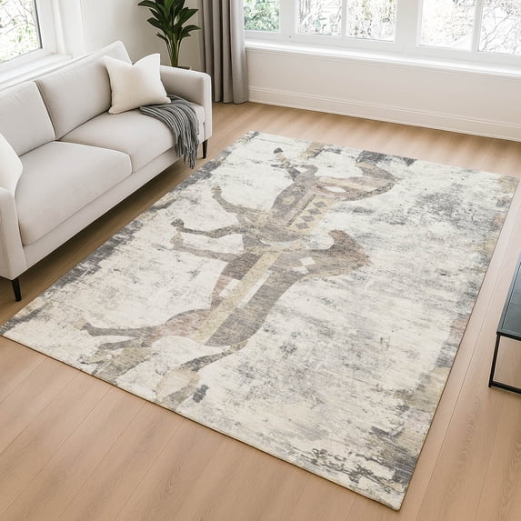 Addison Rugs Chantille Indoor/Outdoor Transitional Animal Ivory Machine Washable Rectangle Rug, 10' x 14'
