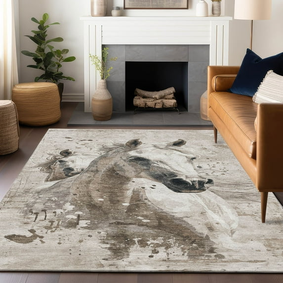 Addison Rugs Chantille Indoor/Outdoor Transitional Animal Ivory Washable Rectangle Rug, 8' x 10'