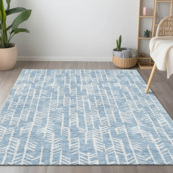 Addison Rugs Chantille Indoor/Outdoor Transitional Arrows Sky Washable Rectangle Rug, 9' x 12'